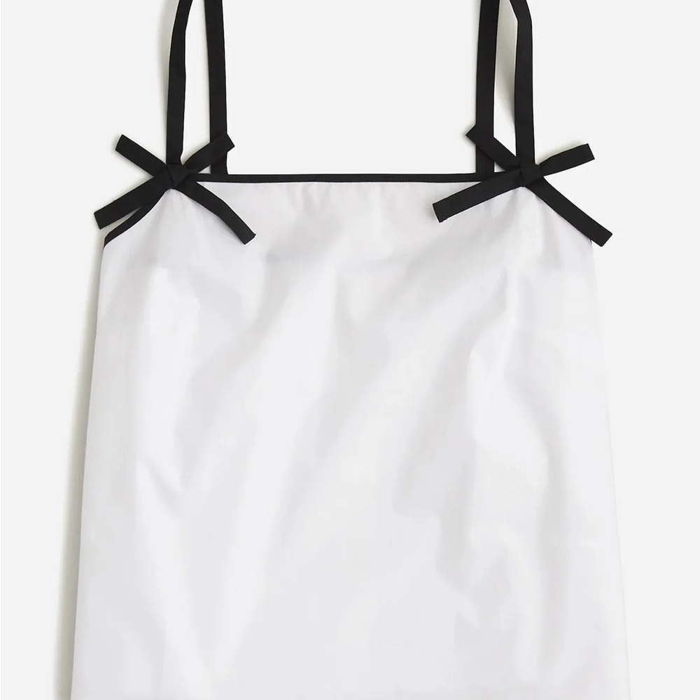 J. Crew White Camisole with Black Bow Accents